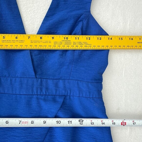 Finders Keepers Blue Deep V-Neck Romper Backless Cutout Wrap Skort M - Picture 11 of 15